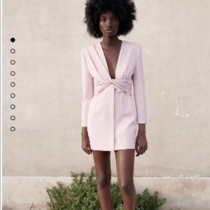 Zara Blazer Dress in Blush Pink